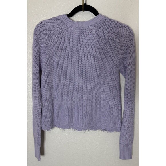 Cotton by Autumn Cashmere  Distressed Scallop Shaker  In Vapor Sweater Size XS - Picture 4 of 8